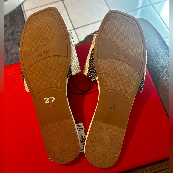 Calvin Klein Striped Slide Sandals Brand New Never Worn Tied Together Size 8 - Picture 4 of 5